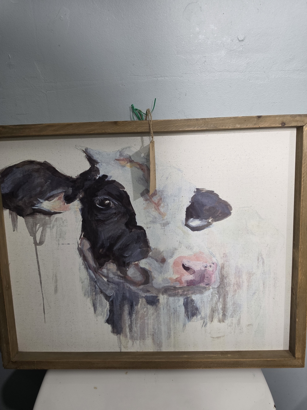 T.J.Maxx Framed Cow Canvas Art in Black, White & Pink
